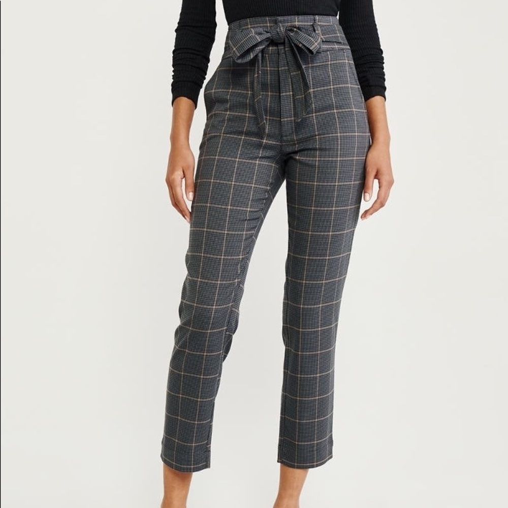 Abercrombie & Fitch super high waisted plaid pants